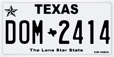 TX license plate DOM2414