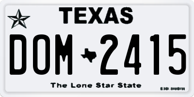 TX license plate DOM2415
