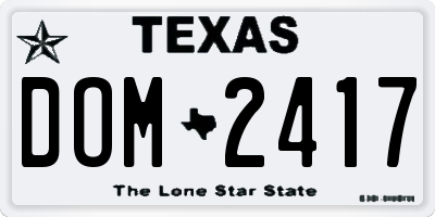 TX license plate DOM2417