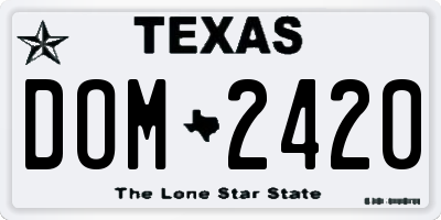 TX license plate DOM2420