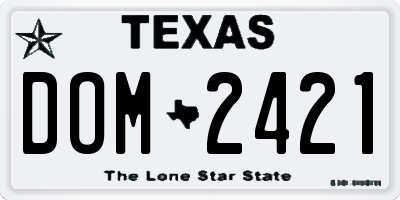 TX license plate DOM2421
