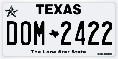 TX license plate DOM2422