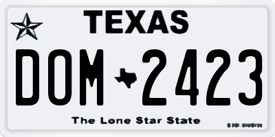 TX license plate DOM2423
