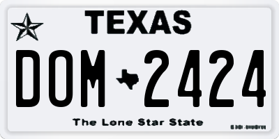 TX license plate DOM2424