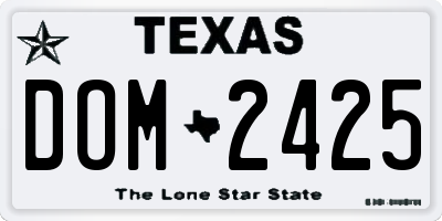 TX license plate DOM2425