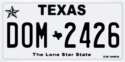 TX license plate DOM2426