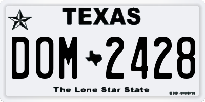 TX license plate DOM2428