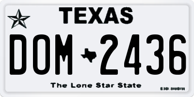 TX license plate DOM2436
