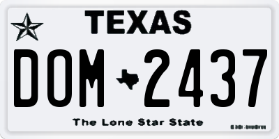 TX license plate DOM2437