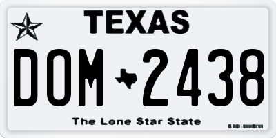TX license plate DOM2438