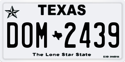 TX license plate DOM2439