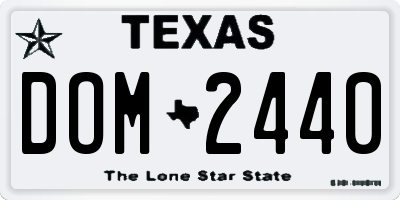 TX license plate DOM2440