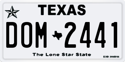 TX license plate DOM2441