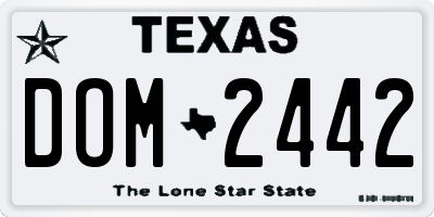 TX license plate DOM2442