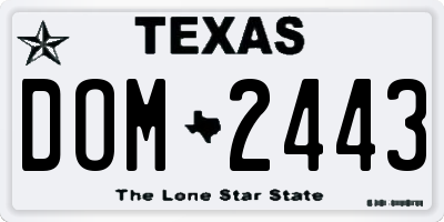 TX license plate DOM2443