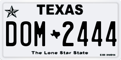 TX license plate DOM2444