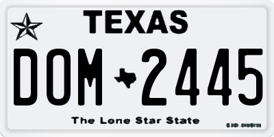 TX license plate DOM2445