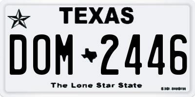TX license plate DOM2446