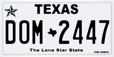 TX license plate DOM2447