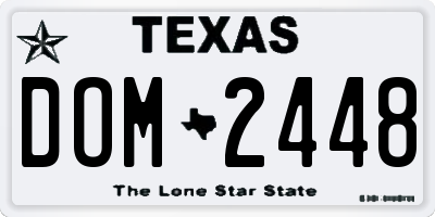 TX license plate DOM2448
