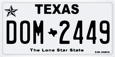 TX license plate DOM2449