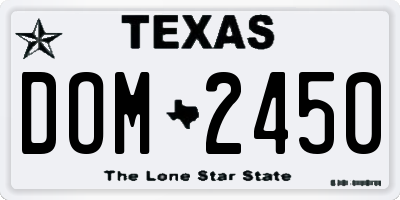 TX license plate DOM2450