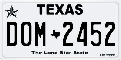 TX license plate DOM2452
