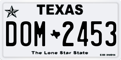 TX license plate DOM2453