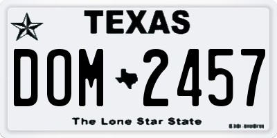 TX license plate DOM2457