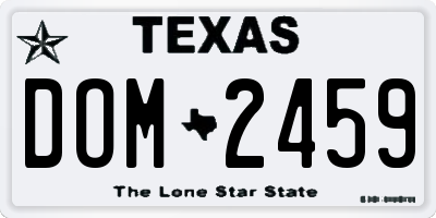 TX license plate DOM2459
