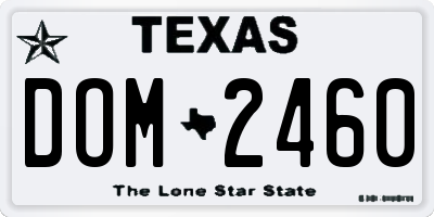 TX license plate DOM2460