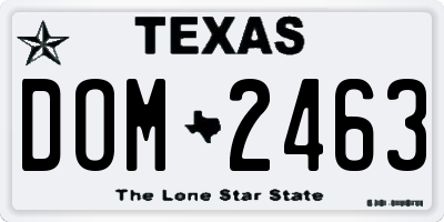 TX license plate DOM2463