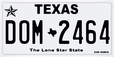 TX license plate DOM2464