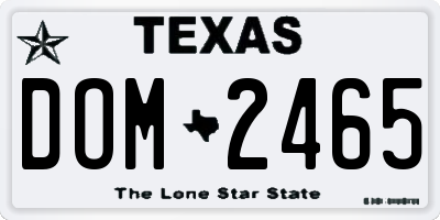 TX license plate DOM2465