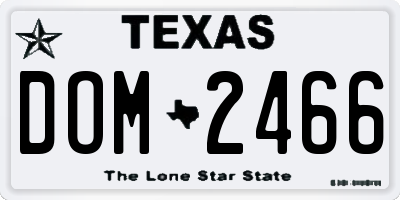 TX license plate DOM2466