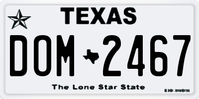 TX license plate DOM2467