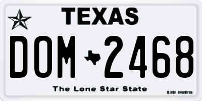 TX license plate DOM2468