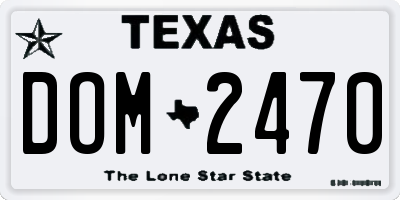 TX license plate DOM2470