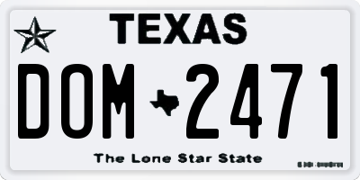TX license plate DOM2471