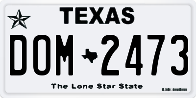 TX license plate DOM2473