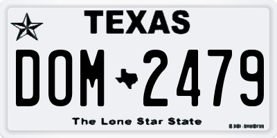TX license plate DOM2479