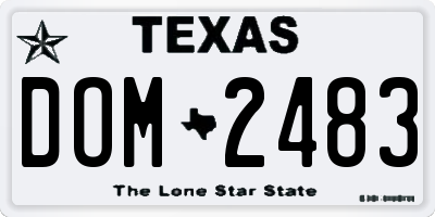 TX license plate DOM2483