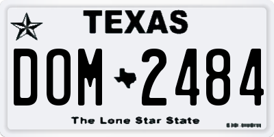 TX license plate DOM2484