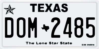 TX license plate DOM2485