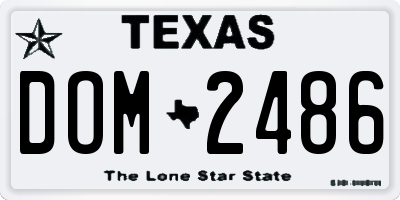 TX license plate DOM2486