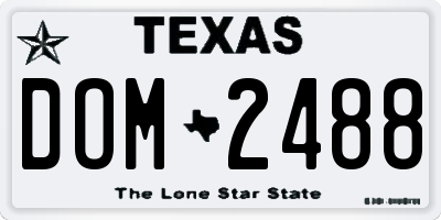 TX license plate DOM2488