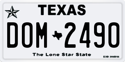 TX license plate DOM2490