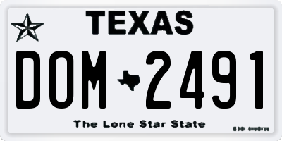 TX license plate DOM2491