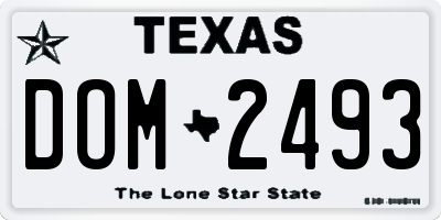 TX license plate DOM2493