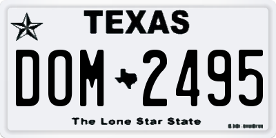TX license plate DOM2495
